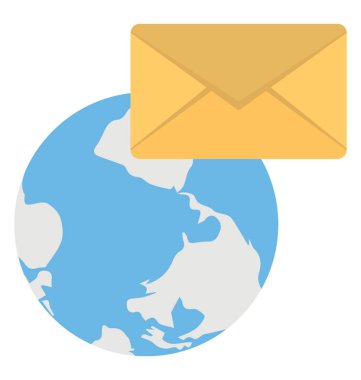 E-posta kavramı bir küre ve küresel gösterilen bir e-posta