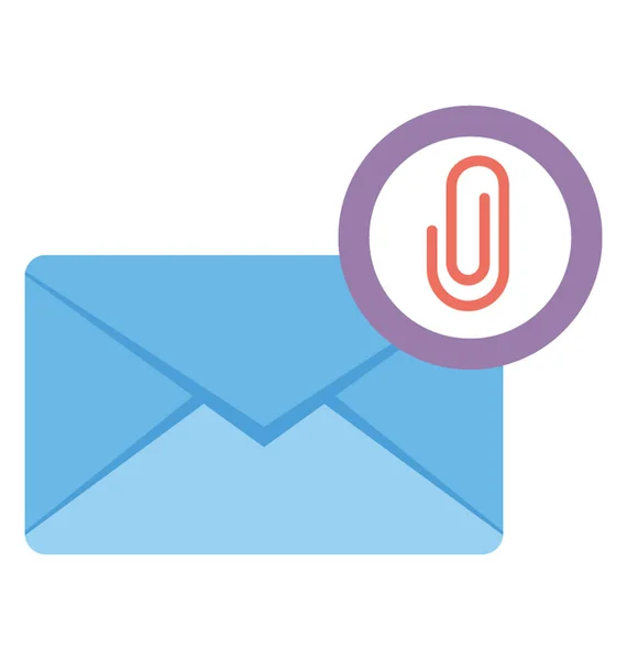 Plochý Ikonou Mailu Přílohou Znamení — Stockový vektor