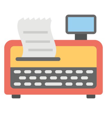 Yazar kasa düz tasarım simgesi 