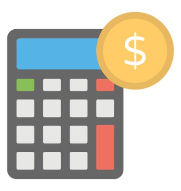 Bir doları para ile hesap makinesi. Finansal muhasebe kavramı 