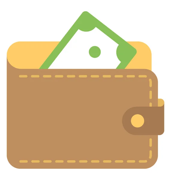 Wallet Flat Colored Icon — Stock Vector