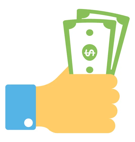 Reimbursement Hand Holding Cash Payment — Stock Vector