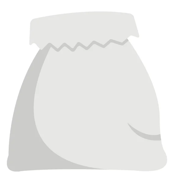 Bir Açık Beyaz Kumaş Çuval Çanta — Stok Vektör