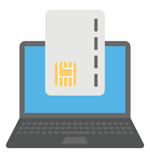 Online Banktjänster Laptop Med Kreditkort — Stock vektor