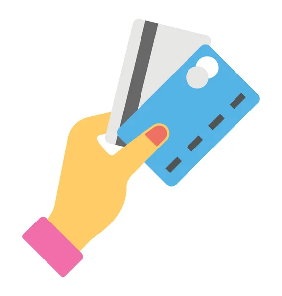 Uma Mão Segurando Cartão Crédito — Vetor de Stock