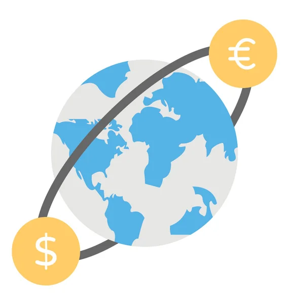 Foreign Currency Exchange Flat Icon — Stock Vector