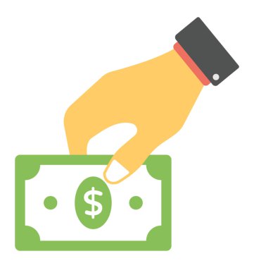 Geri ödeme. Nakit ödeme tutan el 