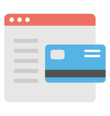 Kredi kartı ile Web sayfası. Çevrimiçi bankacılık veya bankacılık sitesi kavramı 