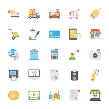 alışveriş ve ticaret Icons set 