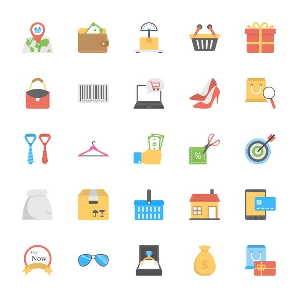 Icônes Shopping Commerce — Image vectorielle
