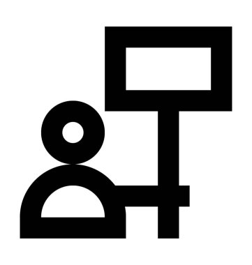 Reklamveren çizgi vektör simgesi