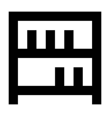 Kitap raf vektör simgesi 