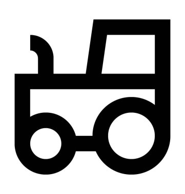 Traktör çizgi vektör simgesi