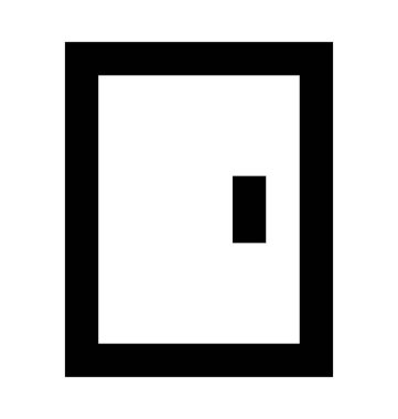 Kapı çizgi vektör simgesi 