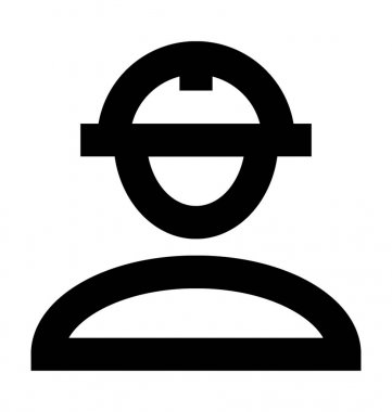 Mühendis çizgi vektör simgesi 