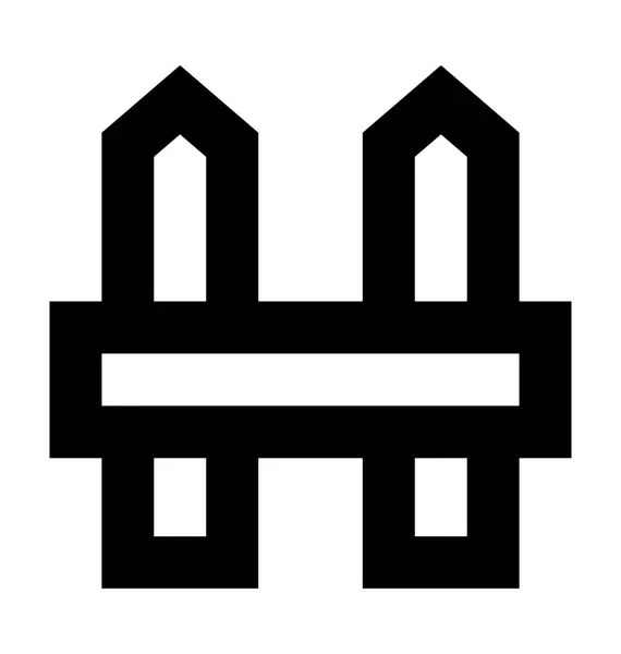 Zaunlinien Vektor Symbol — Stockvektor