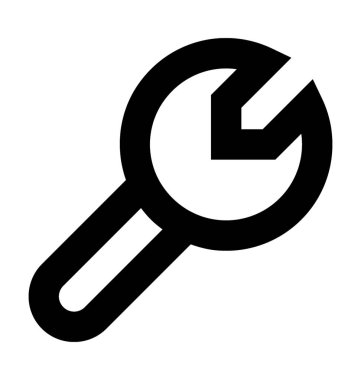 Somun anahtarı çizgi vektör simgesi