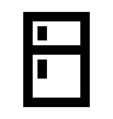 Buzdolabı çizgi vektör simgesi