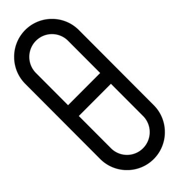 Kapsül çizgi vektör simgesi