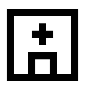 Hastane çizgisi vektör simgesi