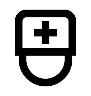 Hemşire çizgi vektör simgesi
