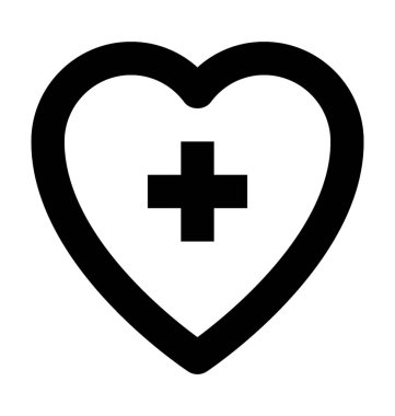 Kalp bakım vektör simgesi
