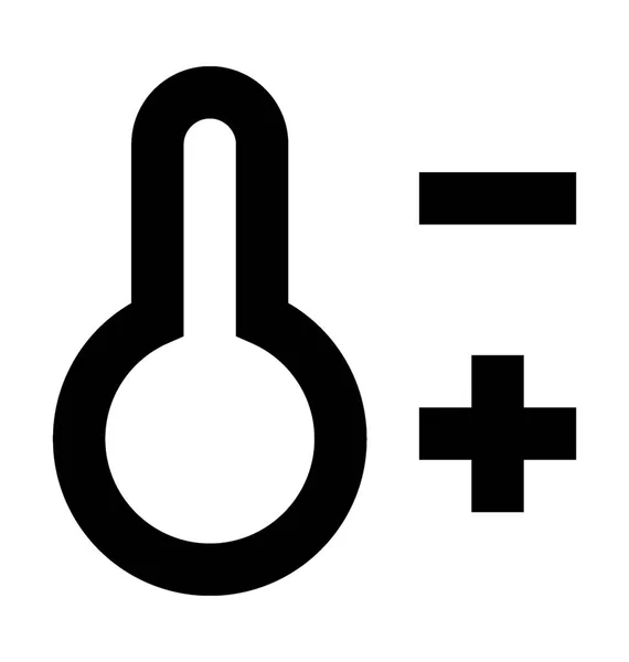 Thermometer Lijn Vector Pictogram — Stockvector