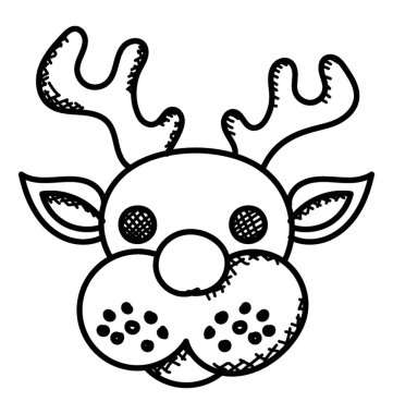 El çekilmiş Ren geyiği başlığı 