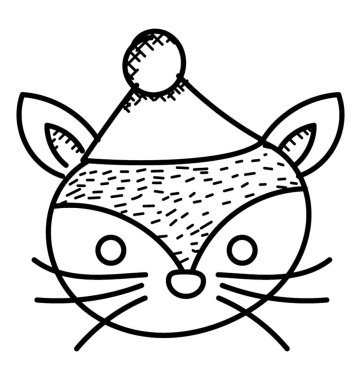 Kızgın kedi yüz doodle simgesi