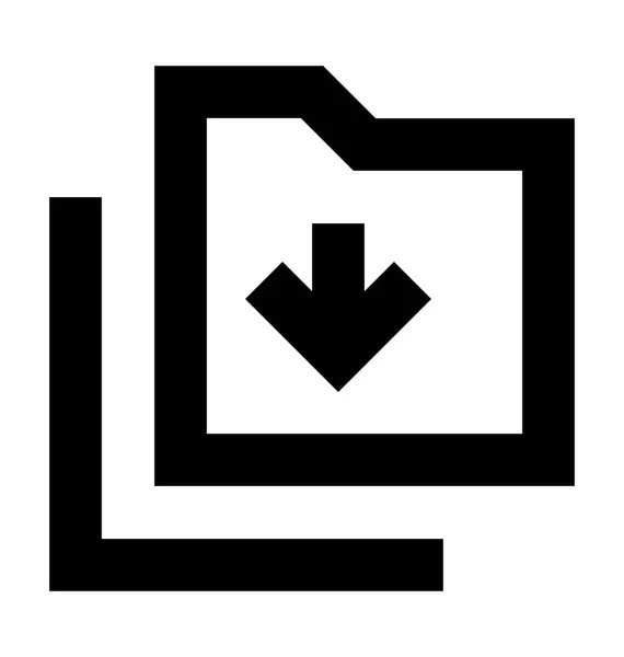 Folder Downloading Vector Icon — Stock Vector