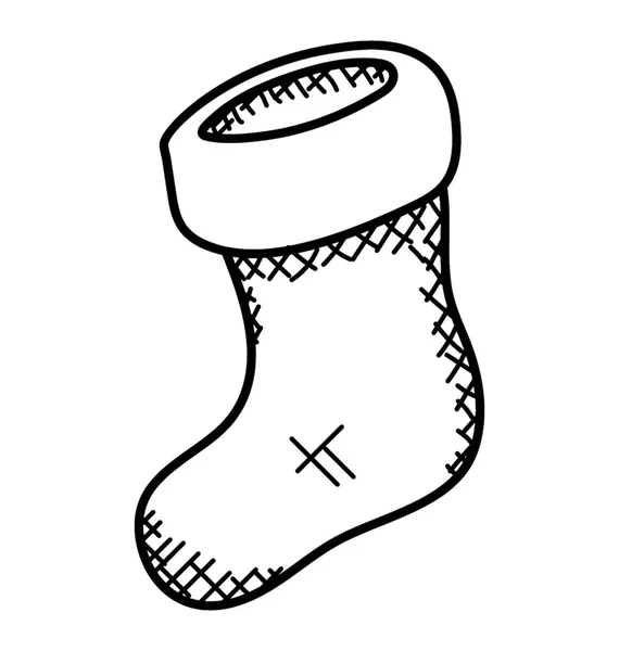 Hand Drawn Sock Icon — Stock Vector