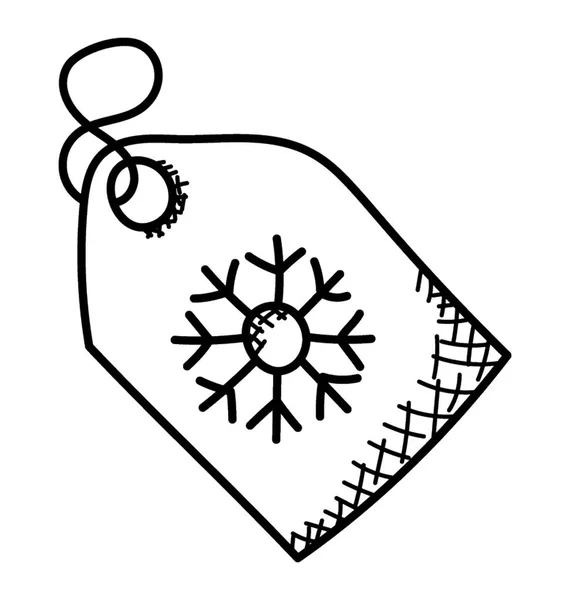それに雪の結晶を落書き販売タグ クリスマス ギフト — ストックベクタ
