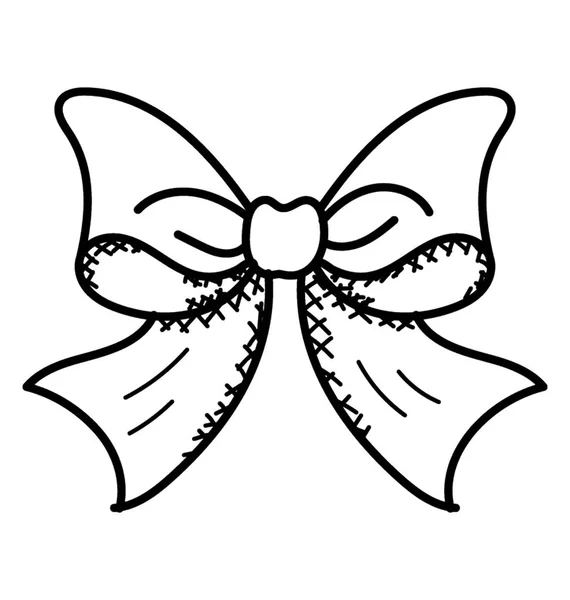 手描きの装飾的なリボンの弓 — ストックベクタ