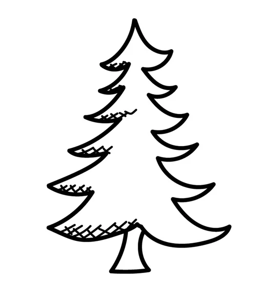 手描きカット モミの木 — ストックベクタ