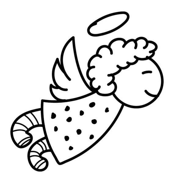 Anjo Voador Bonito Desenhado Mão —  Vetores de Stock