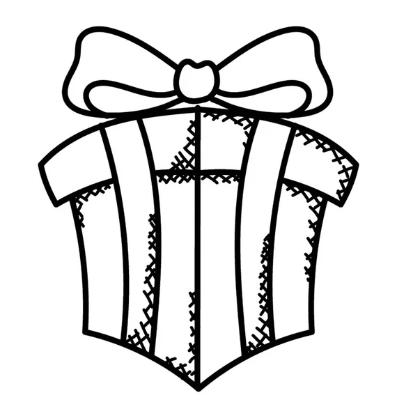 Doodle Geschenk Box Symbol — Stockvektor