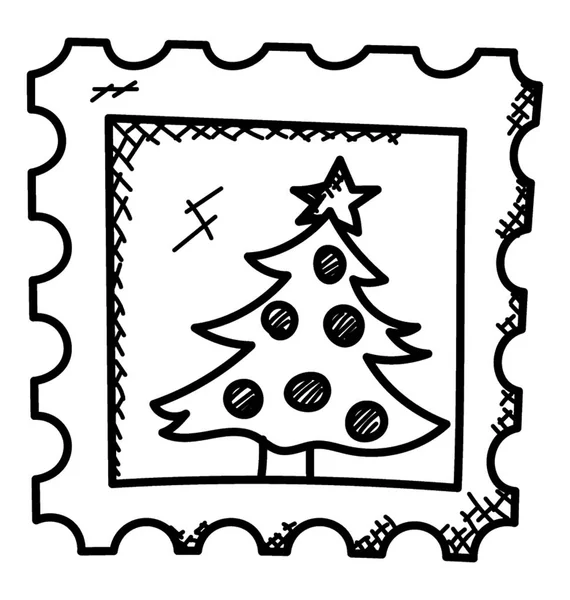 クリスマス切手アイコン — ストックベクタ