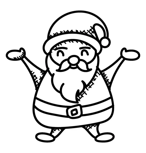 Lindo Santa Claus Divertido Con Los Brazos Abiertos — Vector de stock