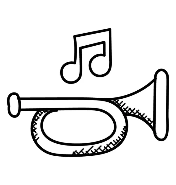 Trombone Muziekinstrument Pictogram — Stockvector