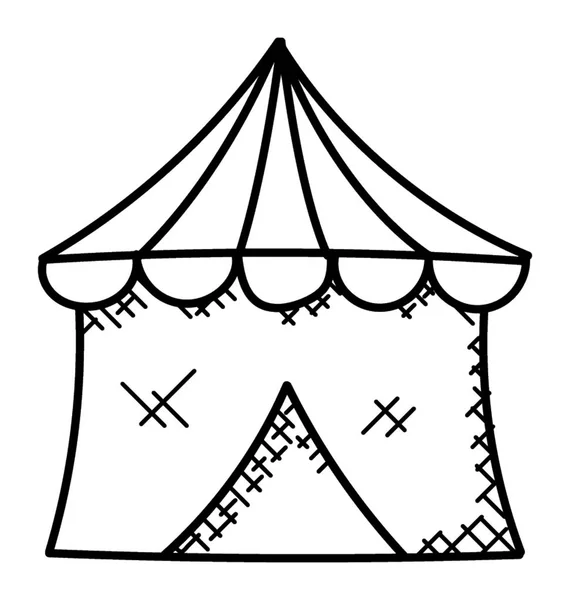 Tente Cirque Dessinée Main — Image vectorielle
