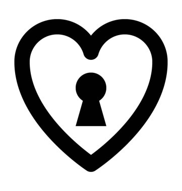  kalp kilidi vektör simgesi
