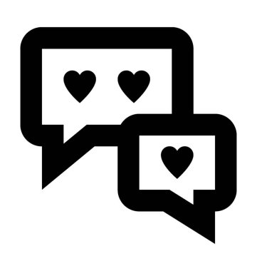  Aşk sohbet vektör simgesi