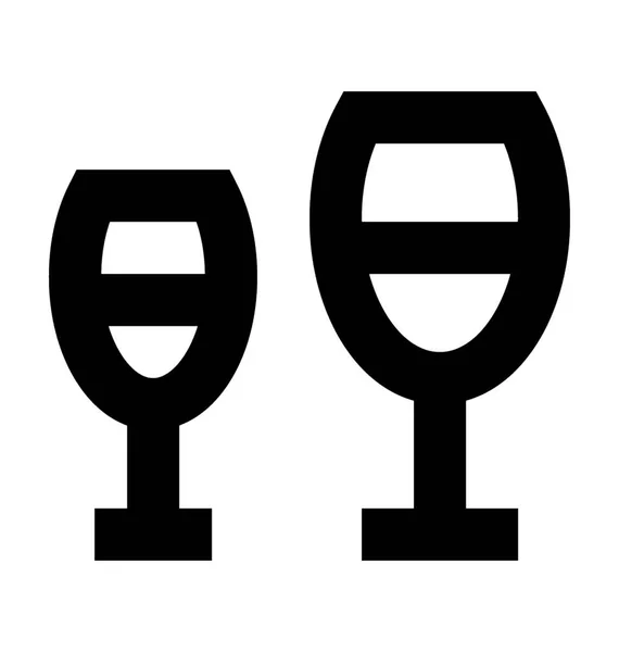 Wine Glasses Vector Icon — Stock Vector