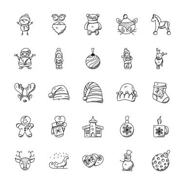 Sevimli Noel karalamalar kümesi 