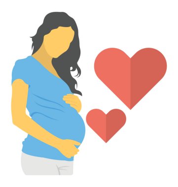 Düz simgesi bir annelik faz; gebelik