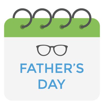 Babalar günü takvimi düz simgesi