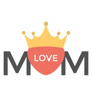 Kalp ve taç ile bir anne aşk başlık