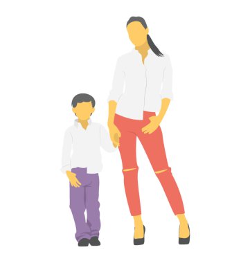 Anne oğul ilişkisi tasvir düz simgesi tasarım