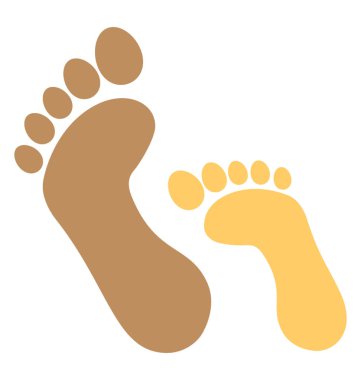 İki insan ayak izleri düz simgeler tasarımı