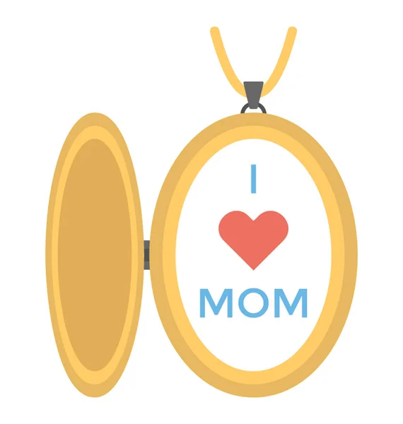 Flat Icon Love Mom Pendant — Stock Vector